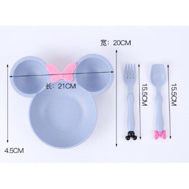 Bát ăn dặm Mickey tặng kèm dĩa và thìa