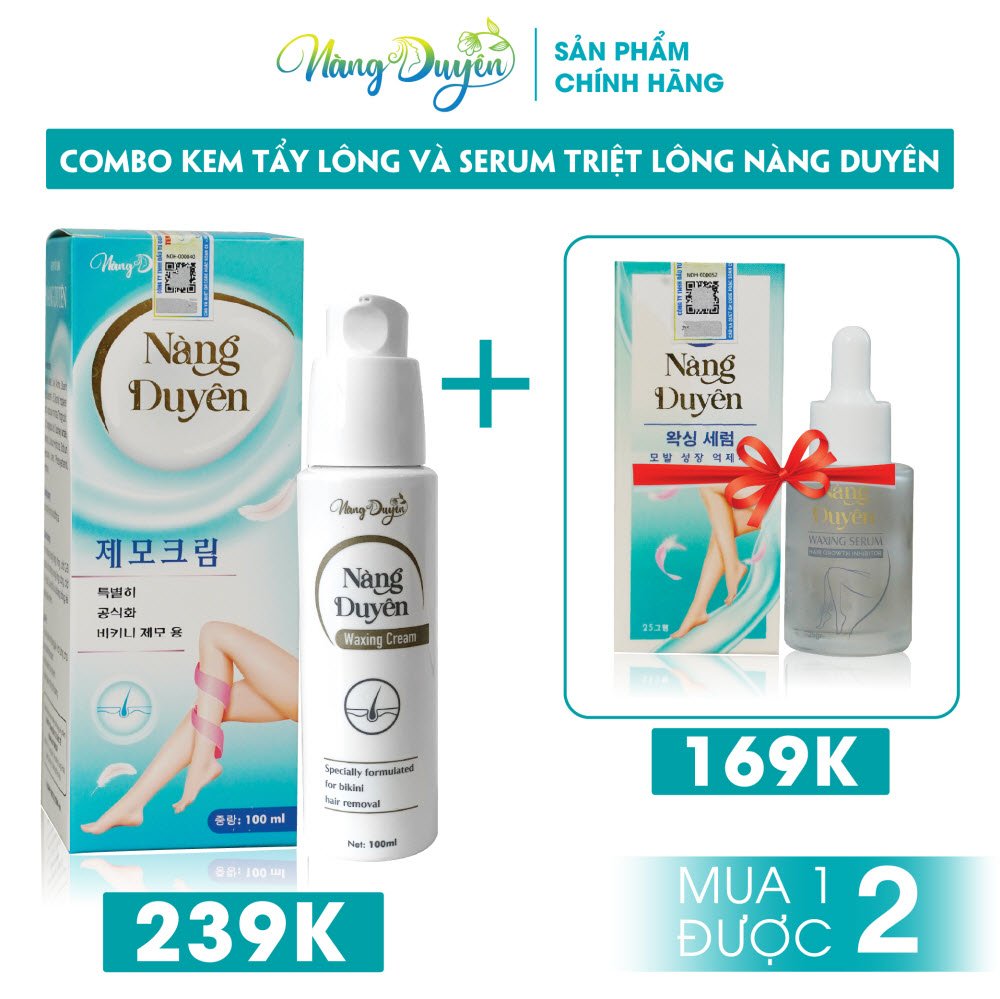 Combo Kem Tẩy Lông Nàng Duyên Tẩy Lông, Se Khít Lỗ Chân Lông Nhanh chóng - Triệt Sạch Lông Nách, Bikini, Lông Chân-nangduyencosmetics