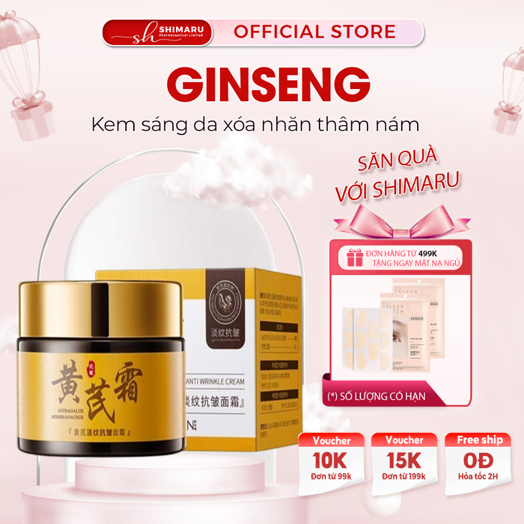 Kem Xóa Nhăn Hoàng Kỳ Nhân Sâm Ginseng Golden - Kem Xóa Nhăn Chống Chảy Xệ, Bổ Sung Collagen Nhân Sâm Hoàng Kỳ