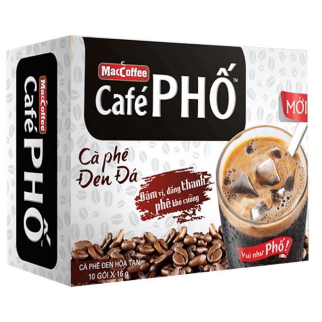 - hộp cà phê phố đen đá maccoffee - 10 gói x 16g