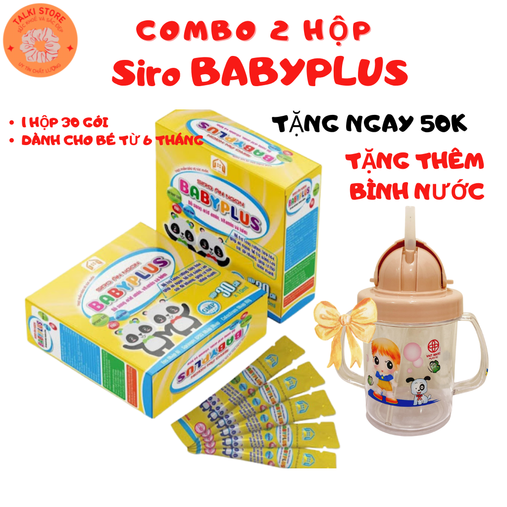 (GIÁ SỈ) Combo 2 hộp siro Babyplus (baby plus) giúp bé tăng cân ,hết biếng ăn ,hết táo bón , tăng đề kháng