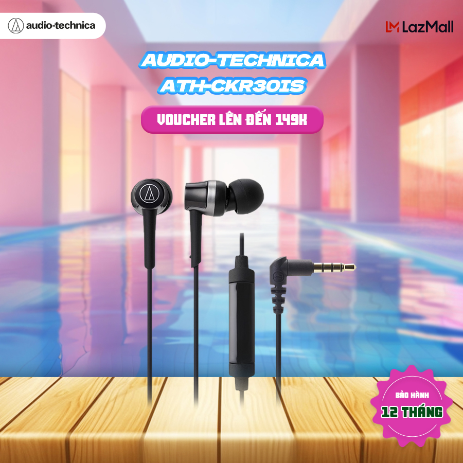 Tai Nghe Có Dây Nhét Tai Audio Technica Chuyên Nghiệp Có Mic ATH-CKR30iS - Hàng Chính Hãng
