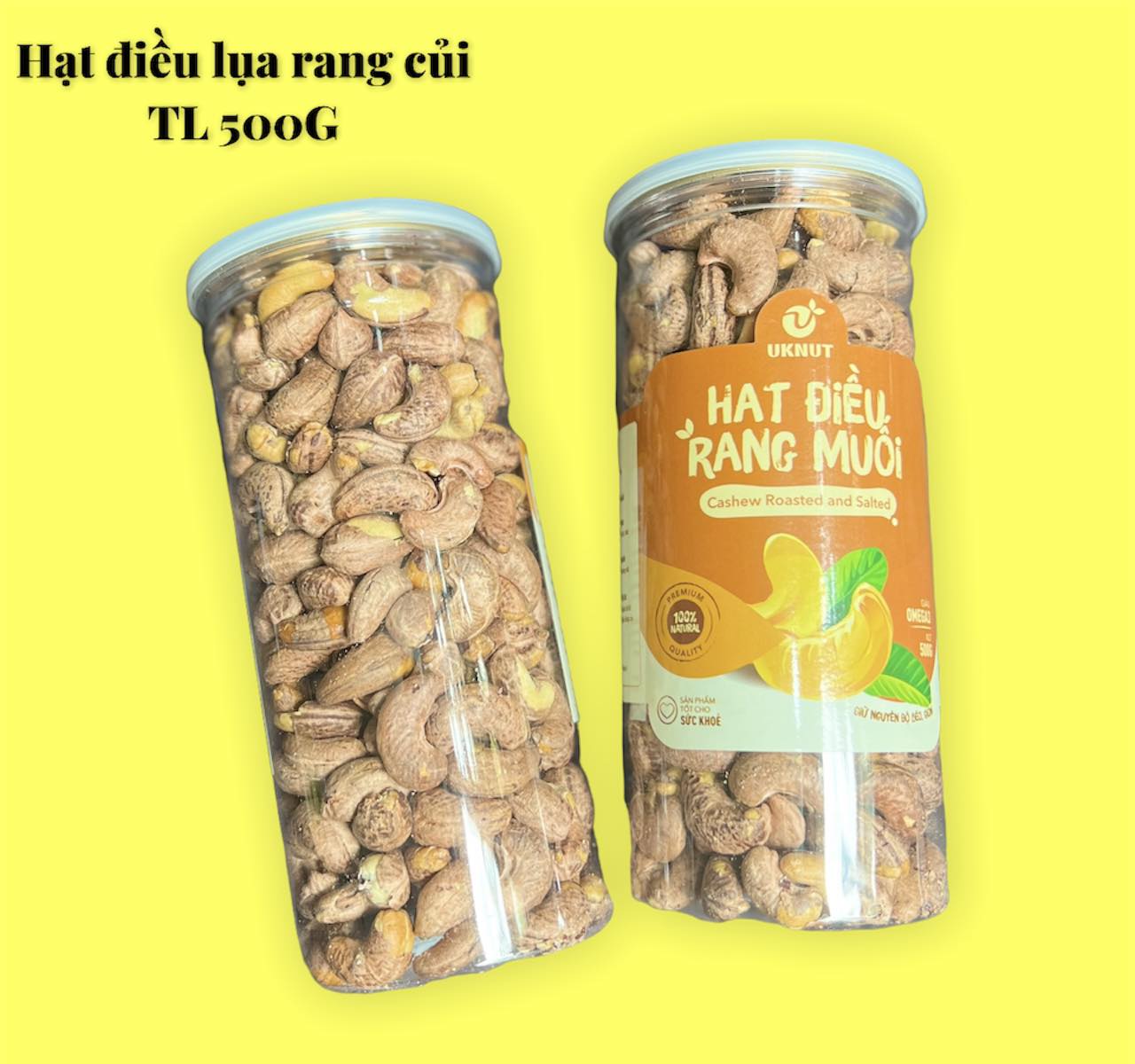 Date 05/2024 Hạt điều rang muối loại 1 Bình Phước UKNUT hủ 500g