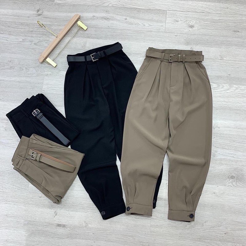 Mã 6318 - quần baggy khuy chân kèm đai cực kì tôn dáng-mã 6318