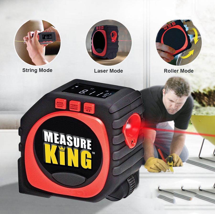 Thước đo laser đa năng có cả thước dây và thước điện tử kĩ thuật số measure 3in1 thông minh. giúp bạn đo được mọi vị trí mà 1 thước thông thường không thể đo được.