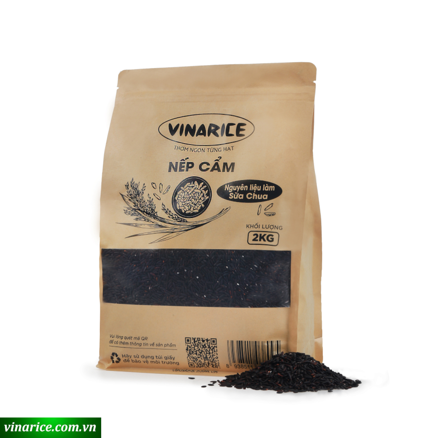[HCM]Gạo Nếp Cẩm - túi giấy 2kg - hạt đen huyền giàu dinh dưỡng - làm sữa chua
