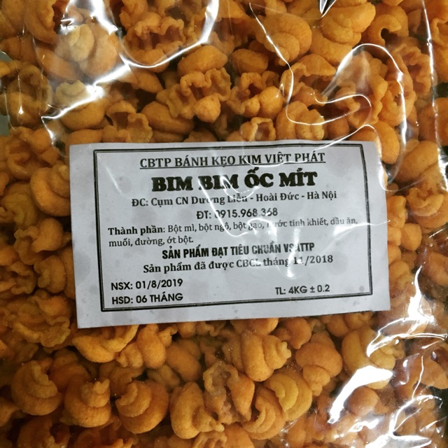 Sỉ 4kg ốc mít snack ngon giòn cam kết sản phẩm đúng mô tả chất lượng đảm bảo an toàn cho người sử dụng
