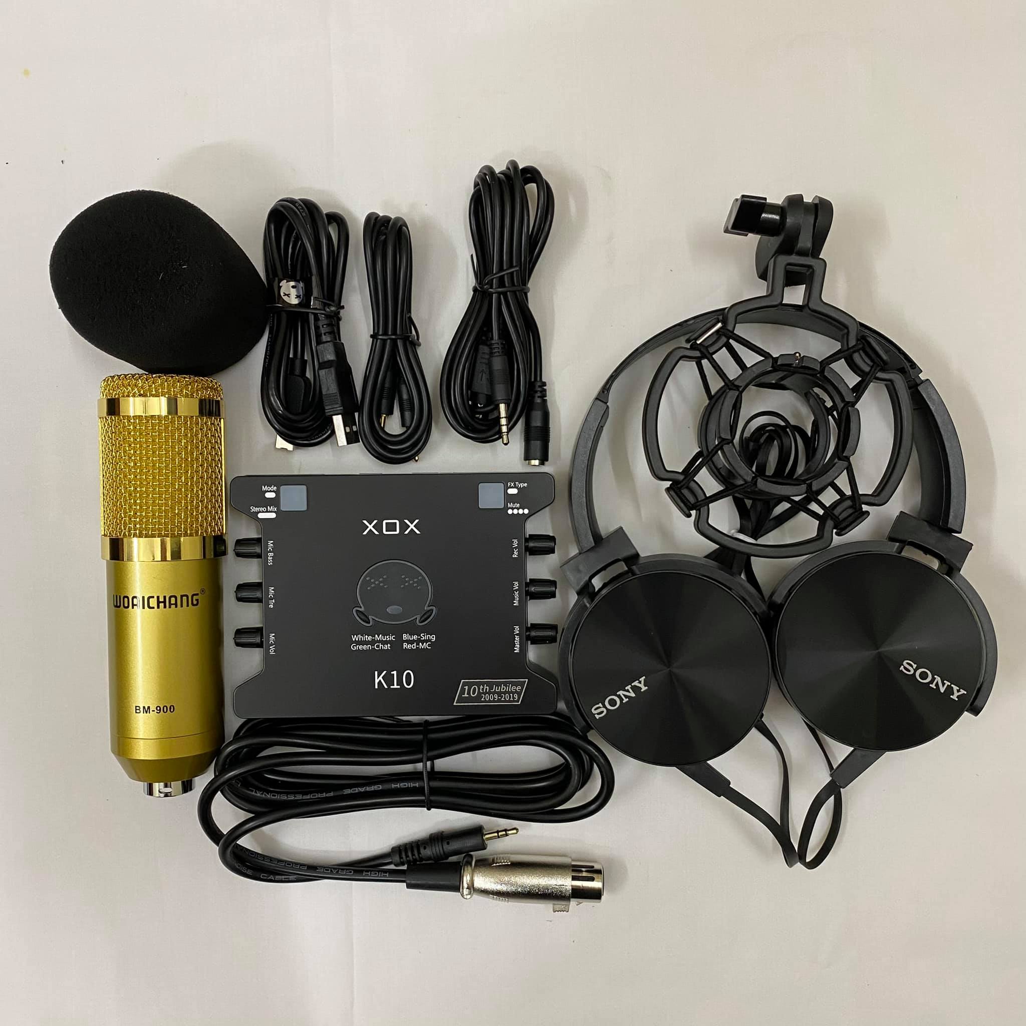 Bộ mic thu âm BM900 Sound Card XOX K10 2020 phiên bản tiếng anh có