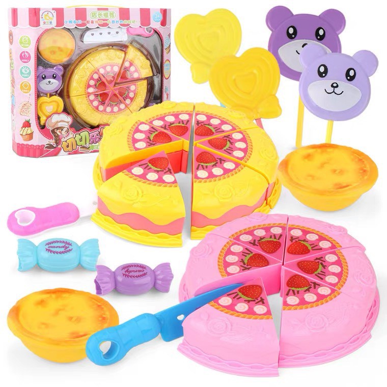 [HCM]Bộ đồ chơi cắt bánh sinh nhật mẫu mới cho bé đầy đủ dụng cụ