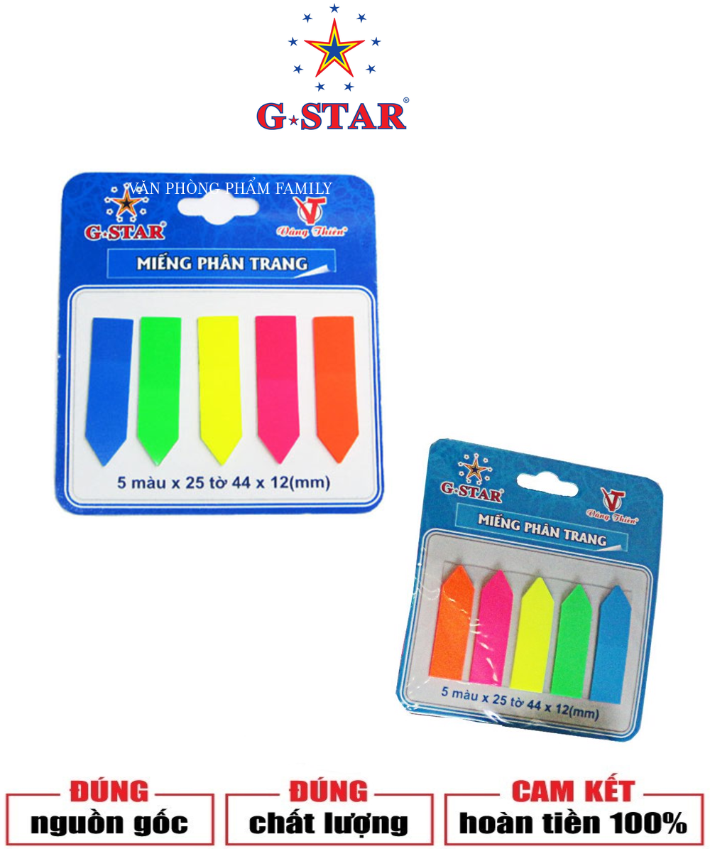 Miếng phân trang, đánh dấu trang 5 màu G-STAR