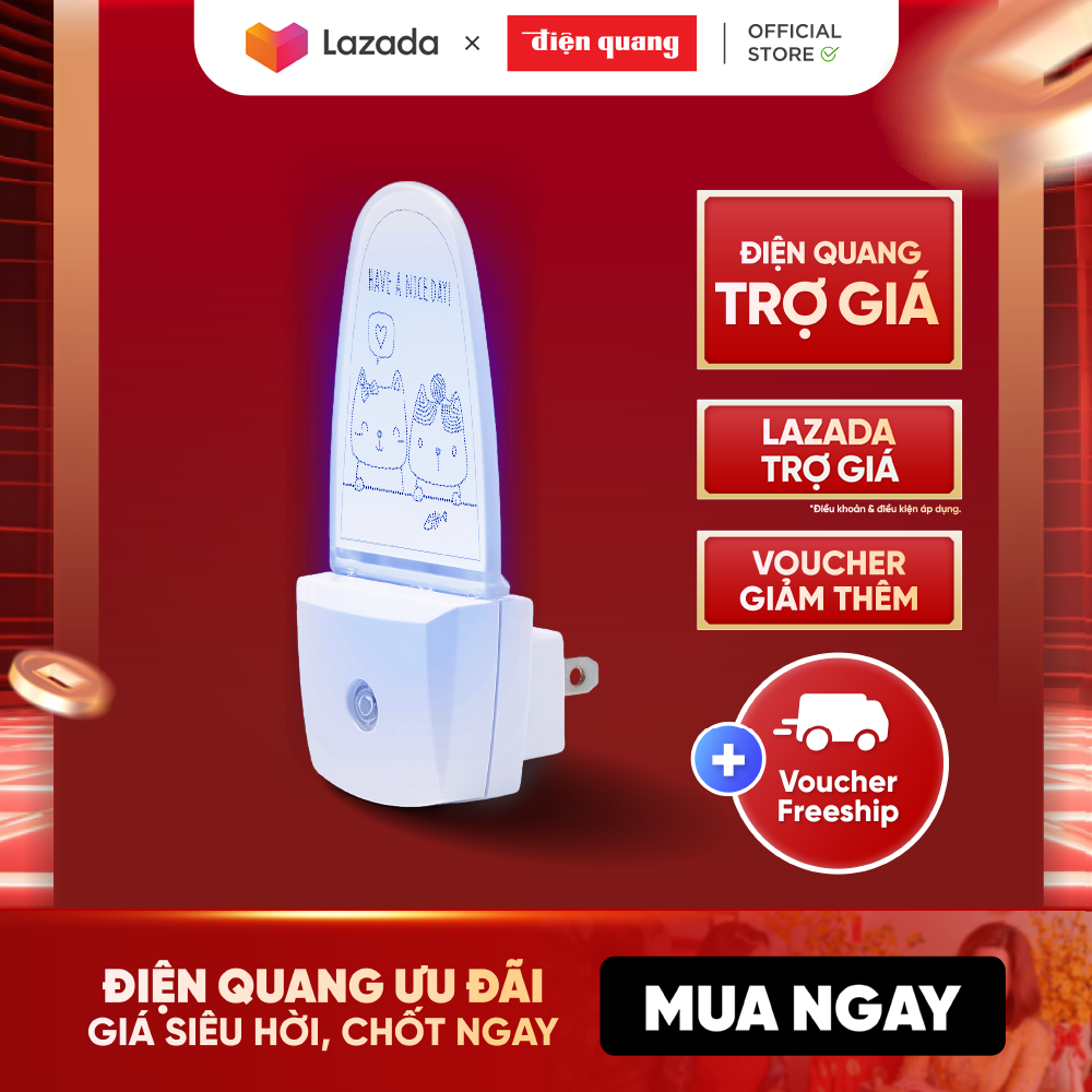 Đèn ngủ cảm biến LED Điện Quang ĐQ LNL10 B (Cảm biến quang, xanh dương)