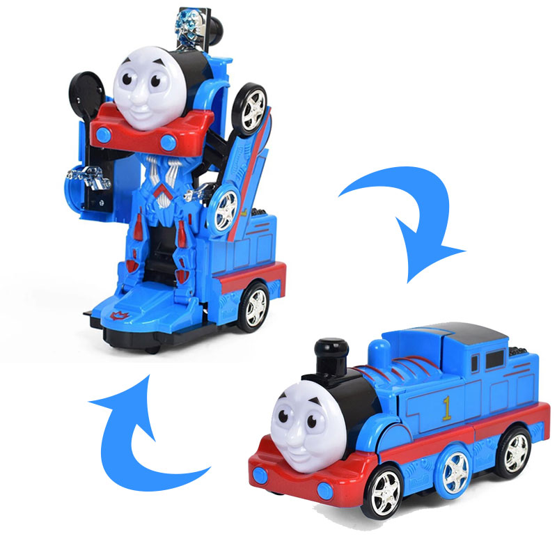 Thomas xe lửa điện chuyển đổi Robot âm nhạc âm thanh ánh sáng xe lửa biến