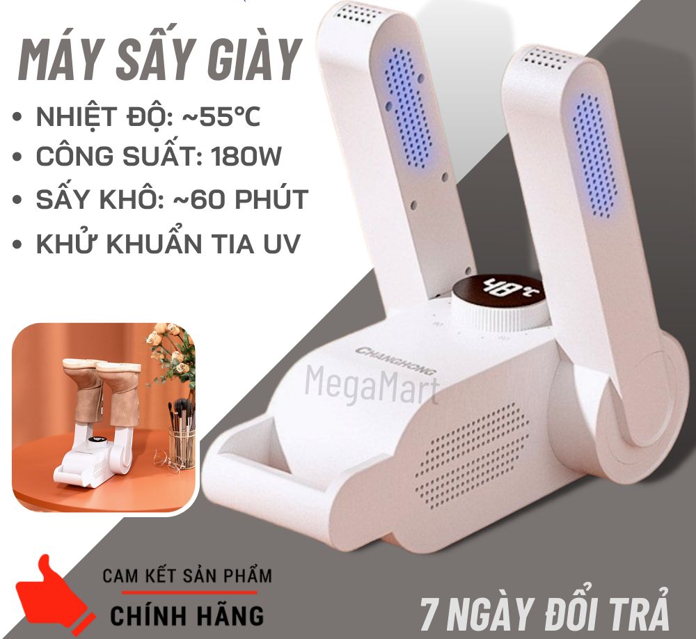 Máy Sấy Giày Làm Khô Khử Mùi Tia Cực Tím Khử 99 Vi Khuẩn Thông Minh Có Chế Độ Hẹn Giờ