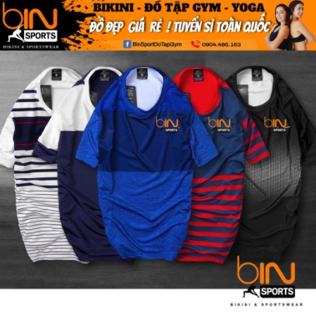 Aó thể thao nam thun lạnh co dãn 4 chiều an005 bin sports