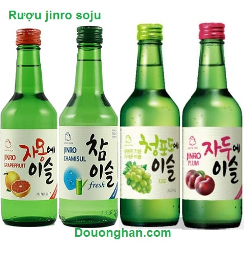 Rượu Soju JINRO  Hàng nhập khẩu chính ngạch  nhiều mùi vị.