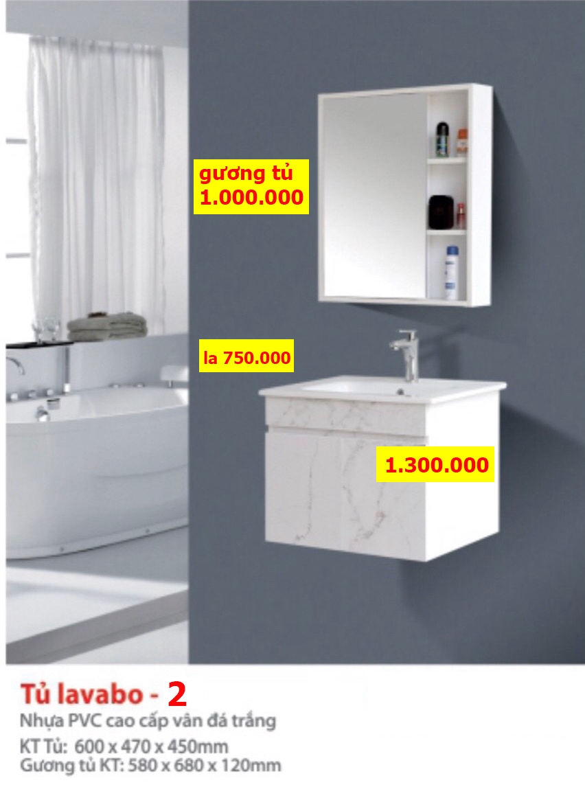 Combo tủ lavabo, chậu rửa mặt lavabo, gương tủ, gương led cảm ứng, bàn đá 2 tầng