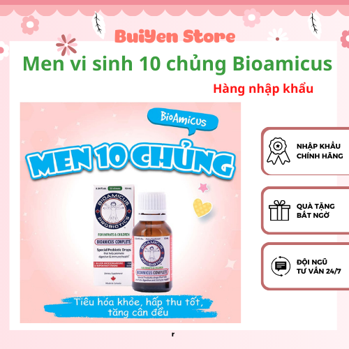Men Vi Sinh 10 Chủng Bioamicus Complete 10ml - Nhập khẩu chính hãng Canada