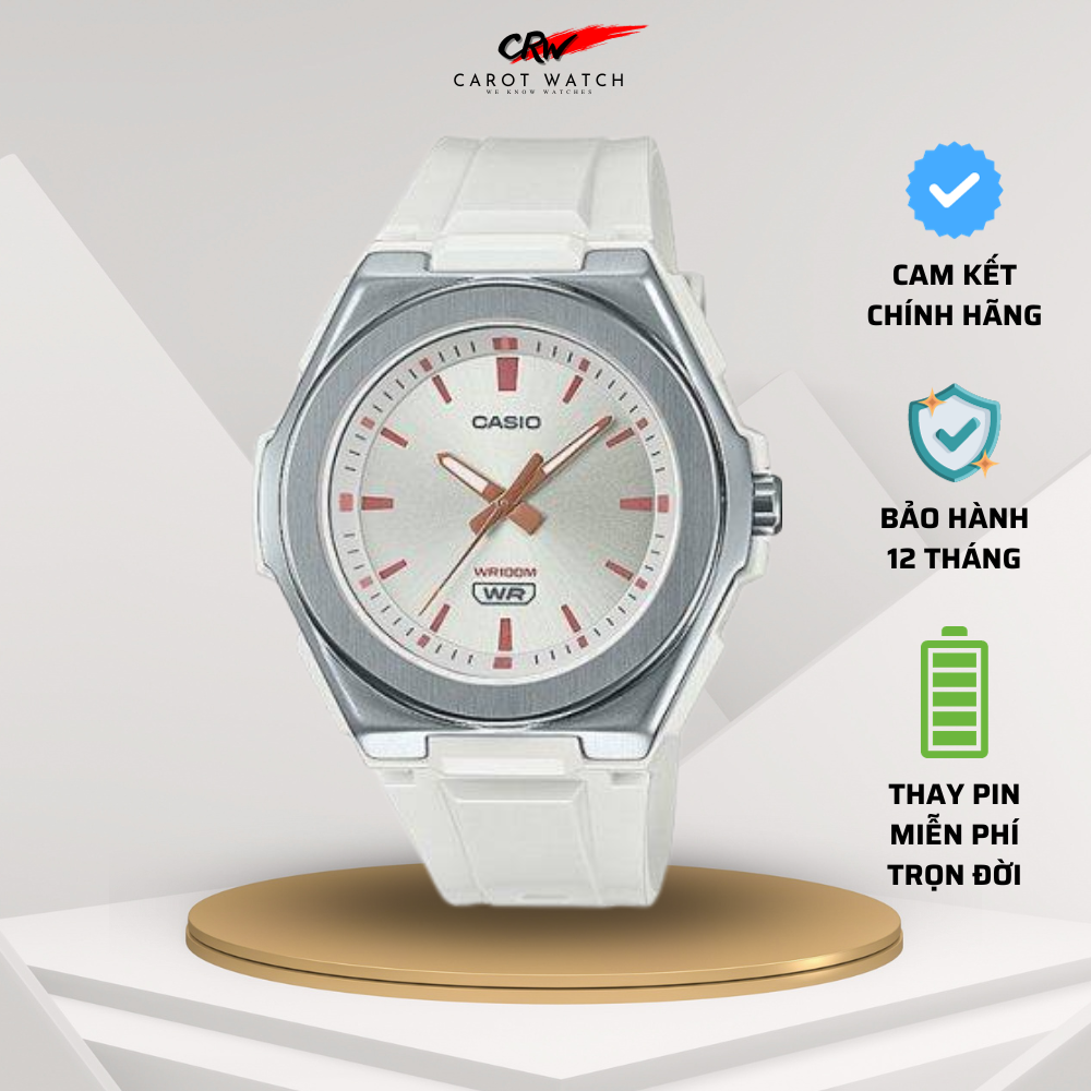Đồng hồ nữ casio lwa-300h-7ev trắng dây nhựa chống nước