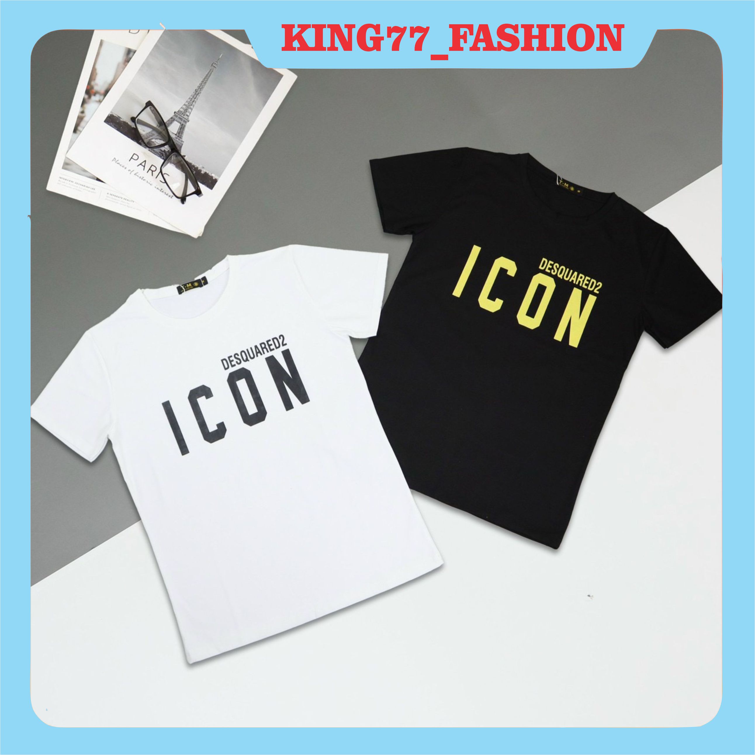 [FRESHIP] Áo thun nam cỏ tròn cao cấp tay ngắn ICON chất vải cotton co dãn thấm hút mồ hôi mẫu mới giá rẻ KING77_FASHION