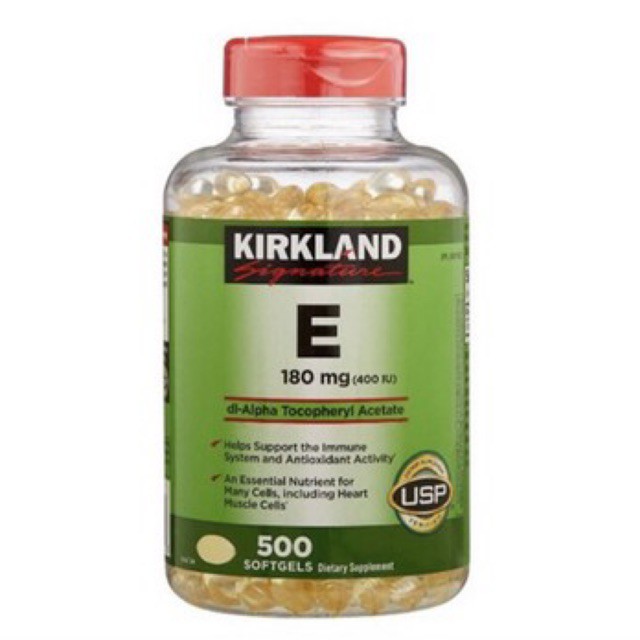 Kirkland viên uống bổ sung vitamin e 180mg 500 viên