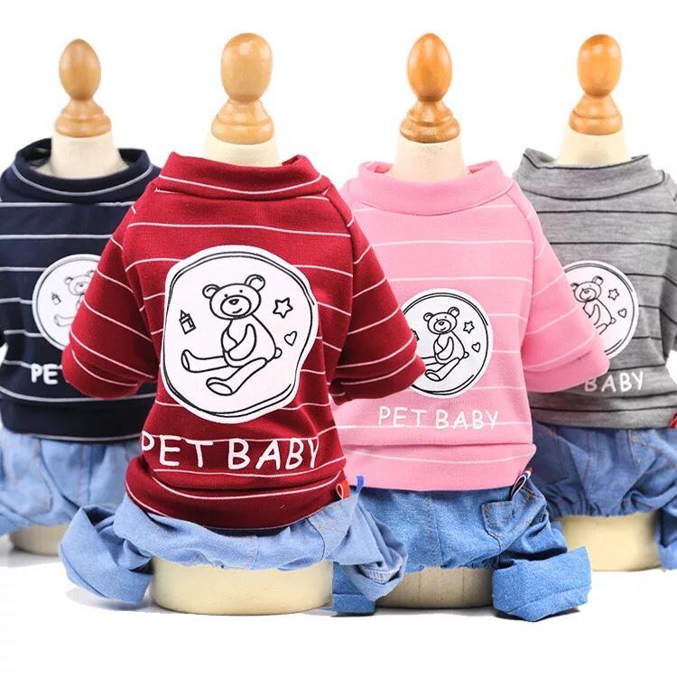 QUẦN ÁO CHÓ MÈO THÚ CƯNG BỘ SƠ MI 4 CHÂN PET BABY