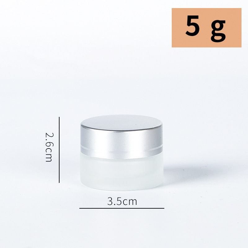 Hủ Thuỷ Tinh Mờ Đựng Mỹ Phẩm 5Gr/10Gr/15Gr/20Gr/30GR Nắp Bạc Chiết Kem, Bột, Son Dưỡng Dùng Spa, Đi Du Lịch
