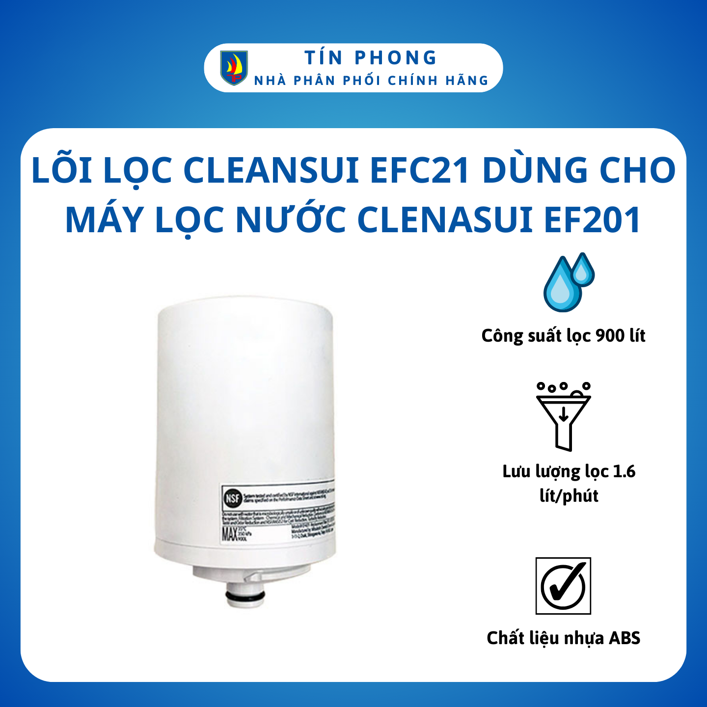 [Giao Hỏa Tốc 2H] Lõi lọc nước, lõi lọc Cleansui EFC21 Dùng cho máy lọc nước Clenasui EF201 - Sản xuất tại Nhật Bản - Hàng chính hãng