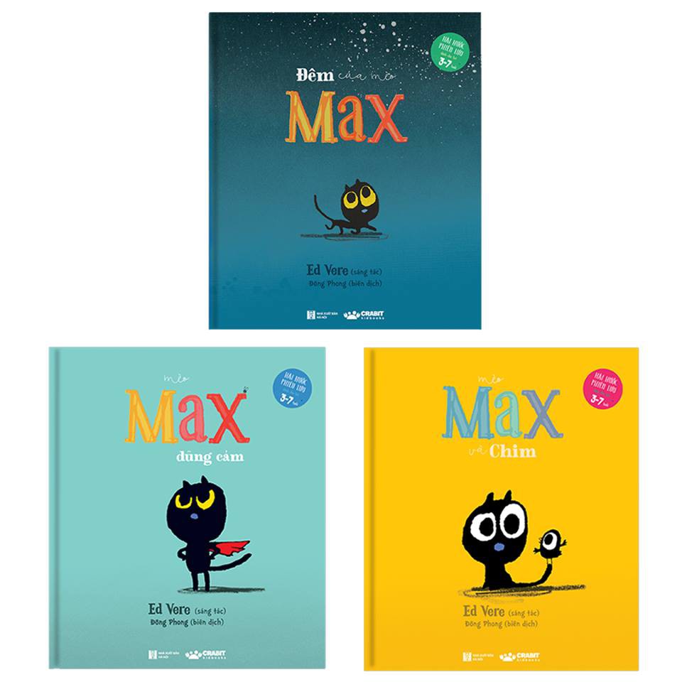 Sách - Bộ Mèo Max 3 cuốn : mèo max dũng cảm / đêm của mèo max/ mèo max và chim