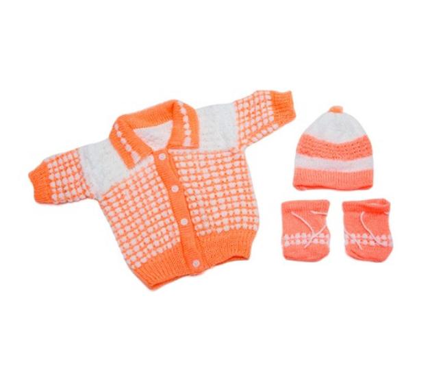 Combo áo len+vớ tay+nón sơ sinh đến 3 tháng
