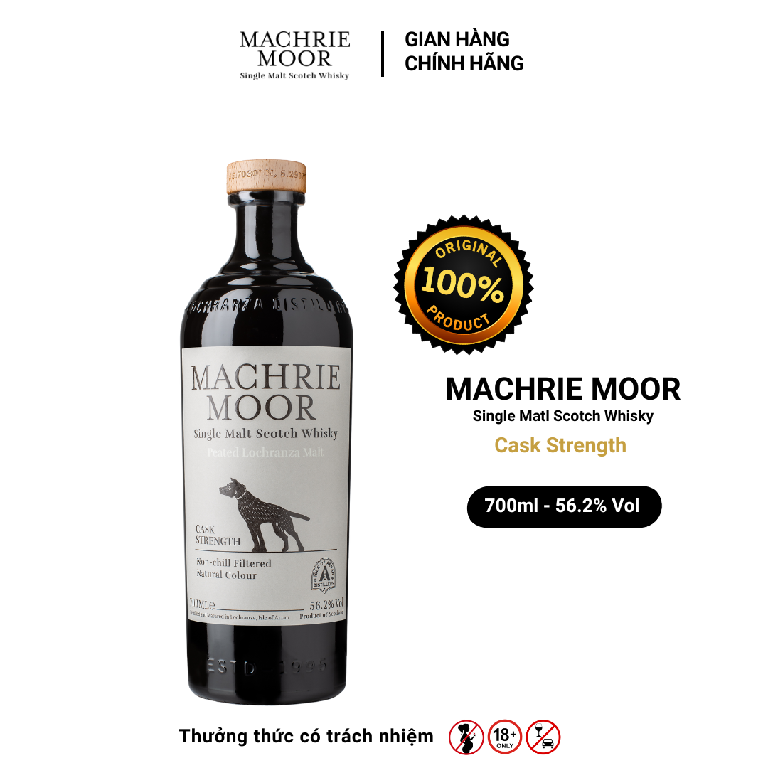 Rượu MACHRIE MOOR Single Malt Scotch Whisky Nồng Độ Alc 56.2% 700ml [Có kèm hộp]