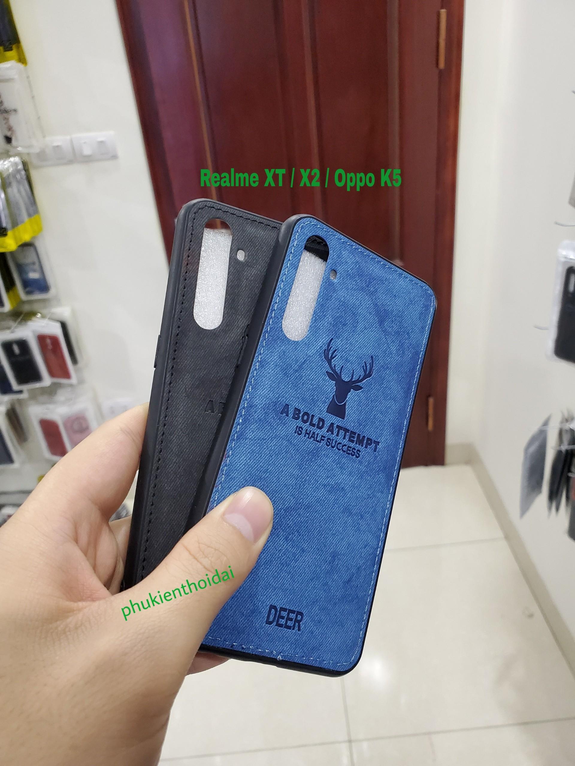 Ốp lưng Oppo Realme XT / Realme X2 chống sốc vải đầu hươu cao cấp