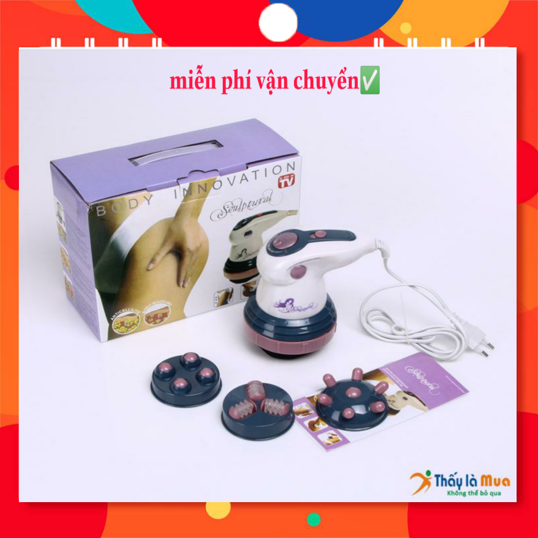 [HCM]Máy massage cầm tay Body Innovation - 4 đầu massage 6 cường độ chế độ rung lắc thư giãn giảm mỡ hiệu quả - Matxa quý bà Đánh tan mỡ bụng BẢO HÀNH 6 THÁNG TẠI NHƯ QUỲNH STORE