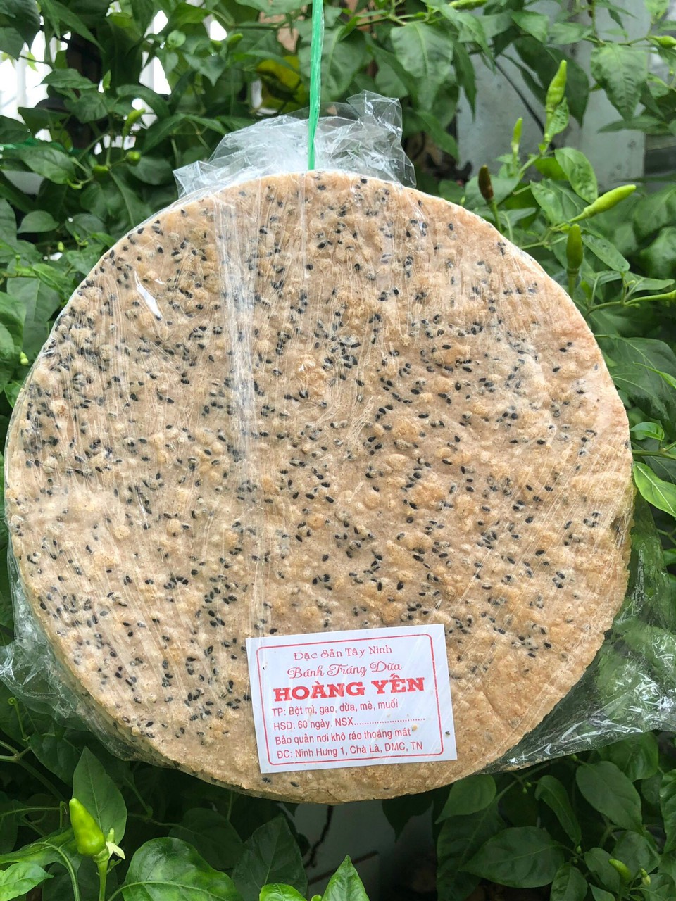 Bánh tráng nướng (bánh đa) mè đen nước cốt dừa (bịch 10 cái x 22cm). Đặc sản Tây Ninh. Bánh tráng đã nướng chín sẵn. Ăn vặt Thanh Trúc 3