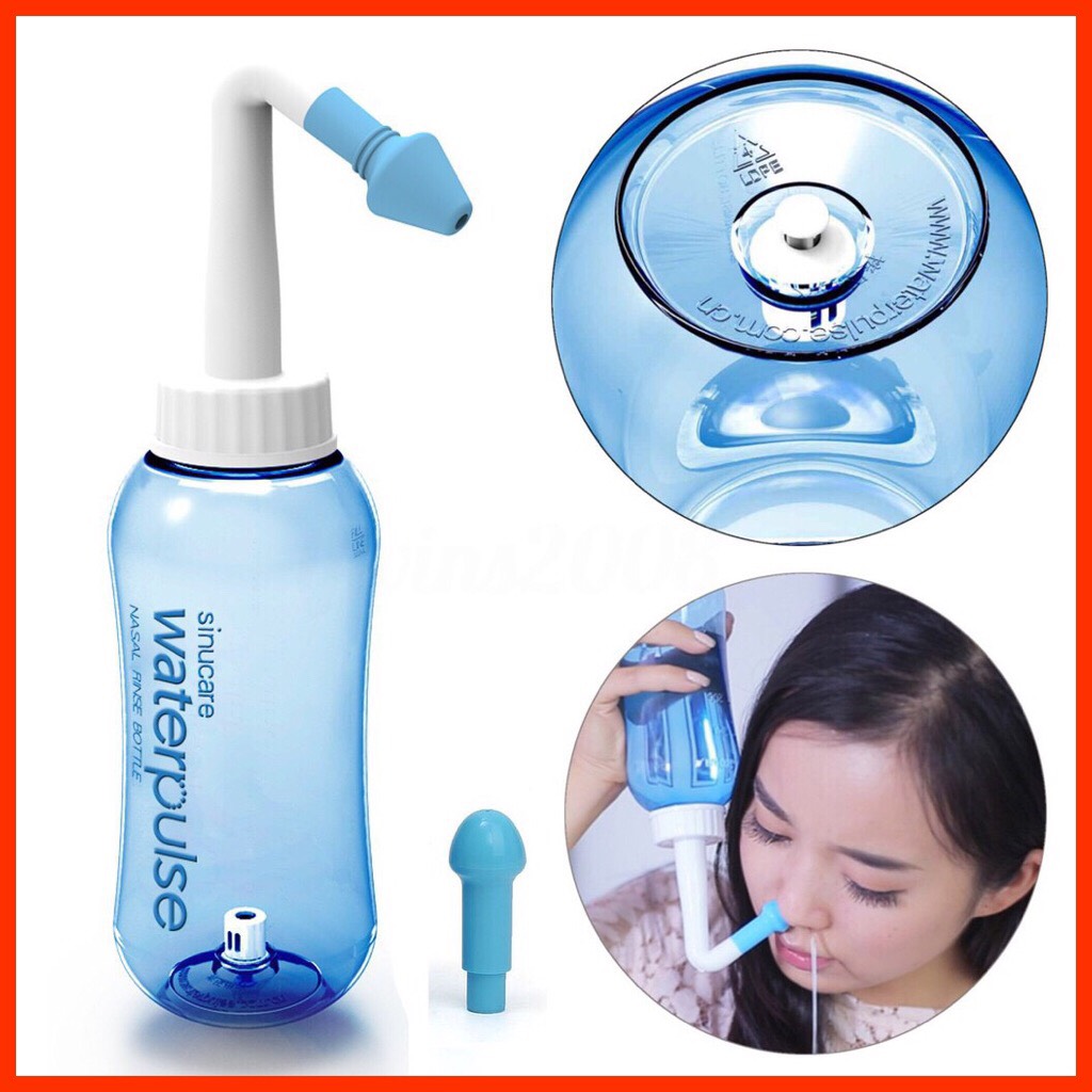 BÌNH XỊT RỬA MŨI THƯƠNG HIỆU WATER PULSE + MUỐI BIỂN XANH TINH KHIẾT, THÔNG SẠCH MŨI NGĂN NGỪA VIÊM XOANG