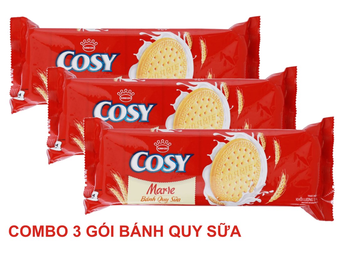 Combo 3 gói bánh quy sữa cosy marie kinh đô gói 136g