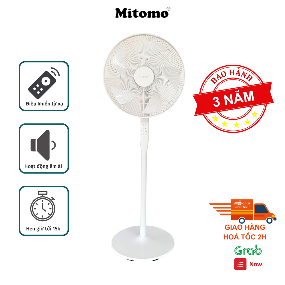 Quạt đứng Mitomo FCE - 50AE MAX, có điều khiễn từ xa, hẹn giờ, động cơ bạc đạn hoạt động siêu êm - Bảo hành 3 năm