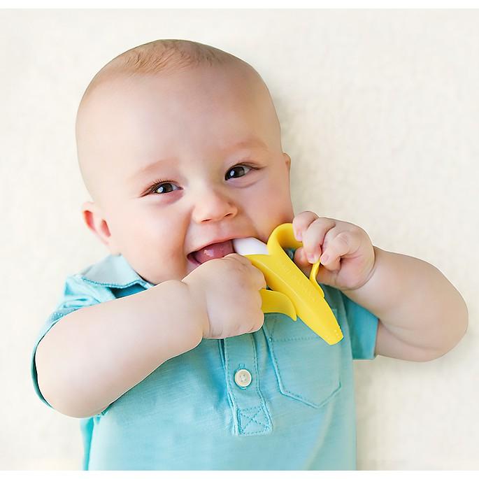 Baby silicone chuối teether mol mol bé sơ sinh có thể luộc đồ chơi 0-3-6-12 tháng trái cây