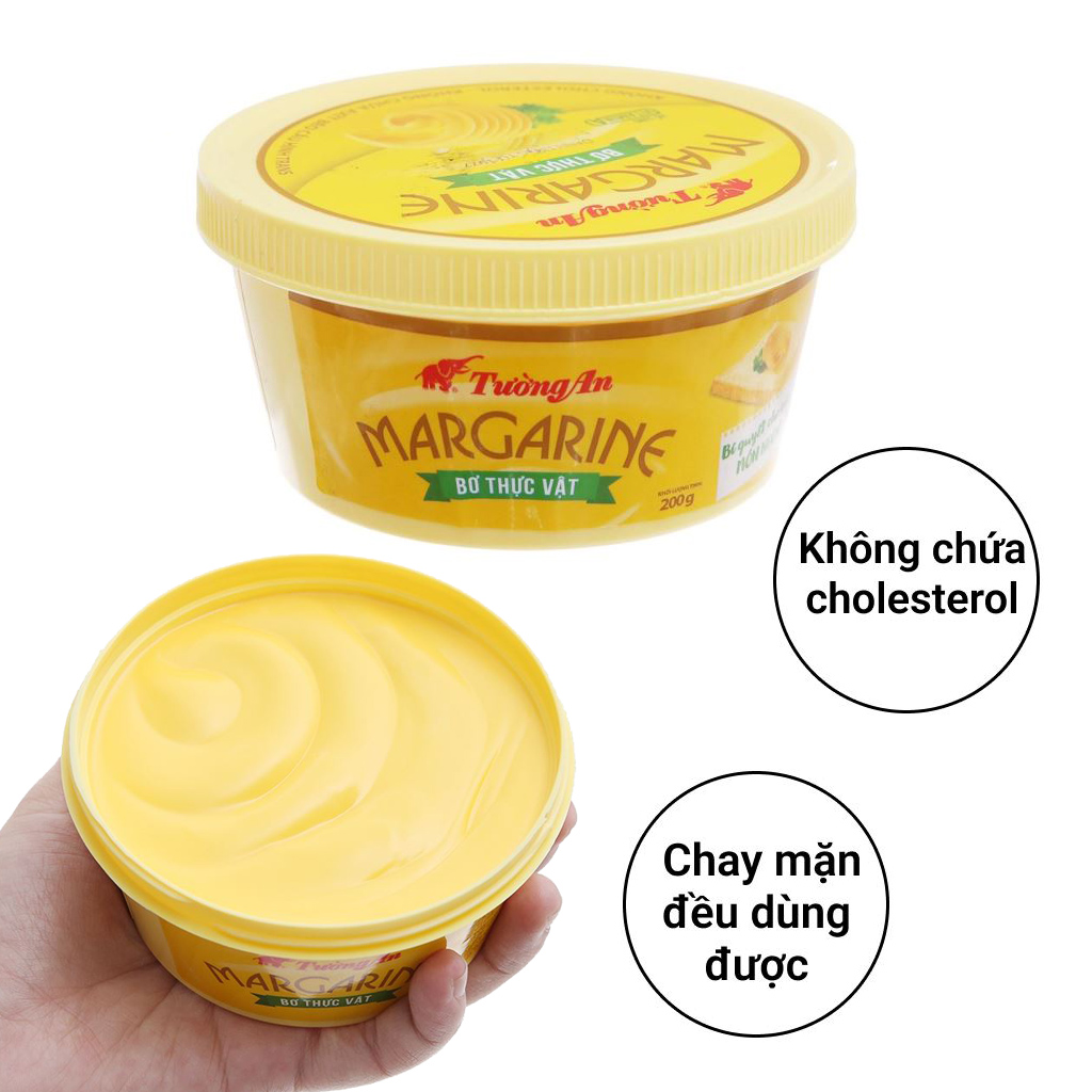 [ HOTDEAL - BƠ THƠM NGON ] Combo 5 hủ ( Mỗi hủ 200gr) Bơ Thực Vật Magarine Tường An (Date mới 9 thán