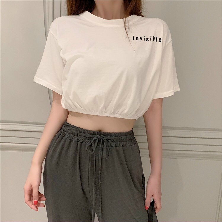 Áo croptop nữ bo chun eo uzzang phong cách thời trang cực hot