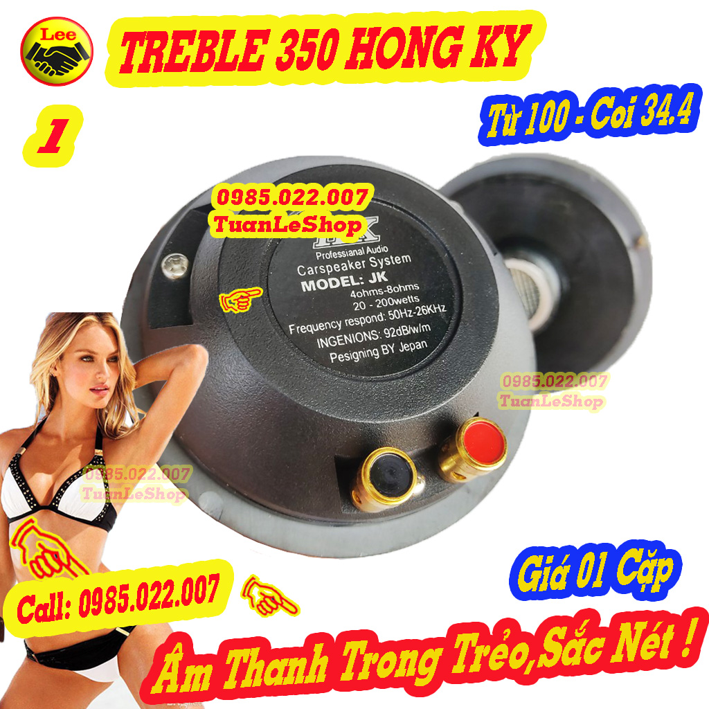 02 củ loa treble kèn 350 hồng kỳ jk màng titan - giá 02 củ loa trep 350 hong ky