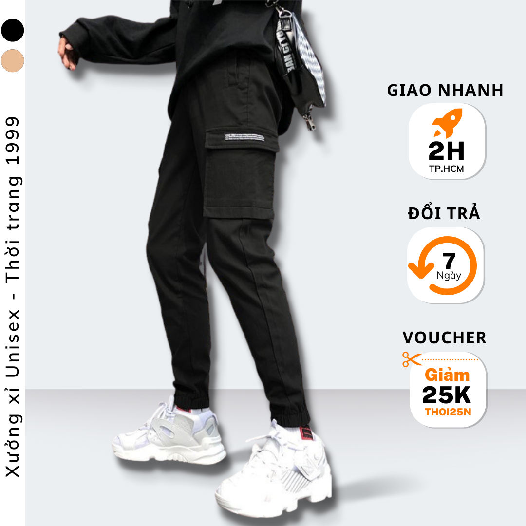 [HCM]Quần jogger kaki nam vải êm dày thoải mái quần jogger nam nữ túi hộp  Hot trend (Hàng tốt)- Thời trang Evolpo