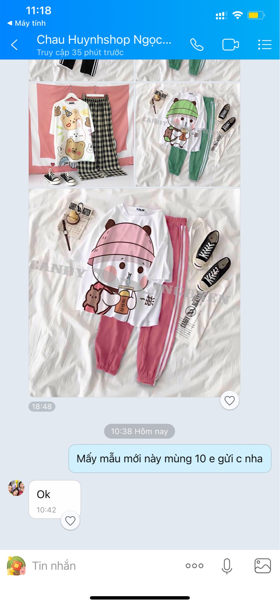 Set áo thun + quần jogger hoạt hình