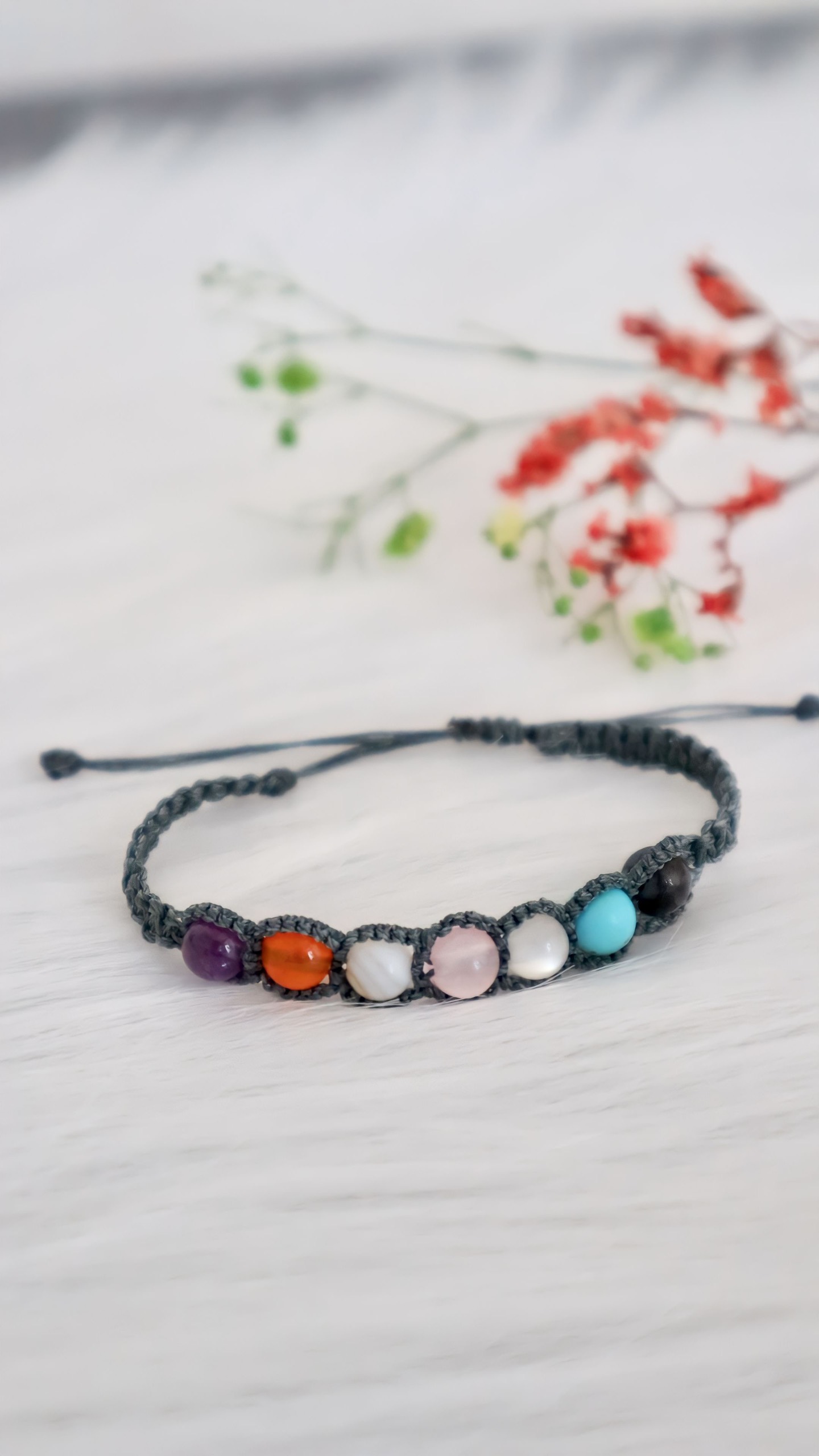 Vòng Tay Smoky mix Hematite mix Rose Quartz mix Amethyst mix Hạt Vỏ Sò Mix Turquoise mix Clear mix Cornaline Mix Turquoise