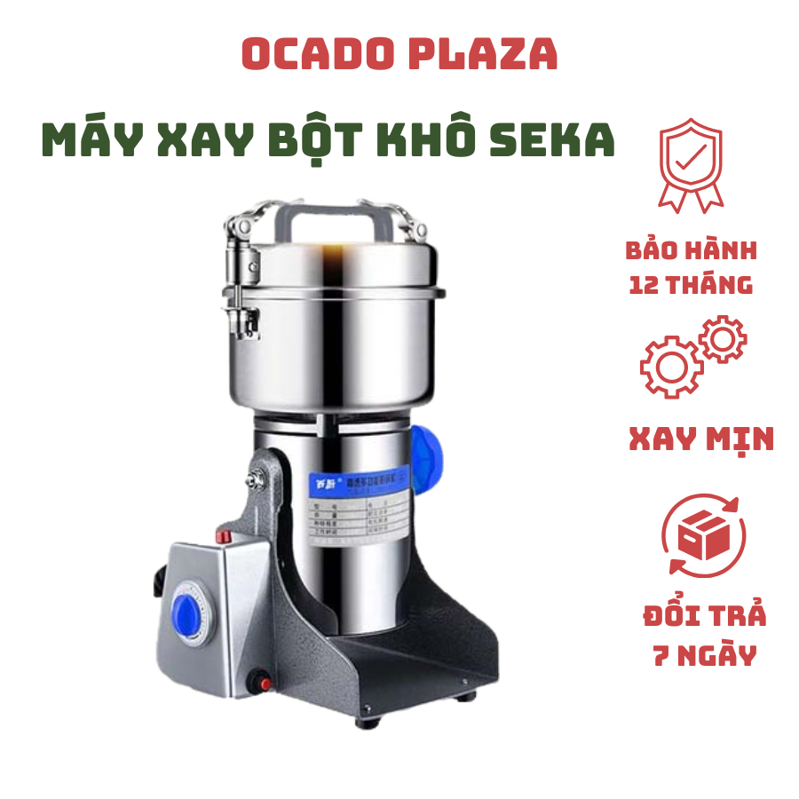 Máy xay bột khô đa năng seka sk200, xay nghiền siêu mịn, công suất lớn 2980w