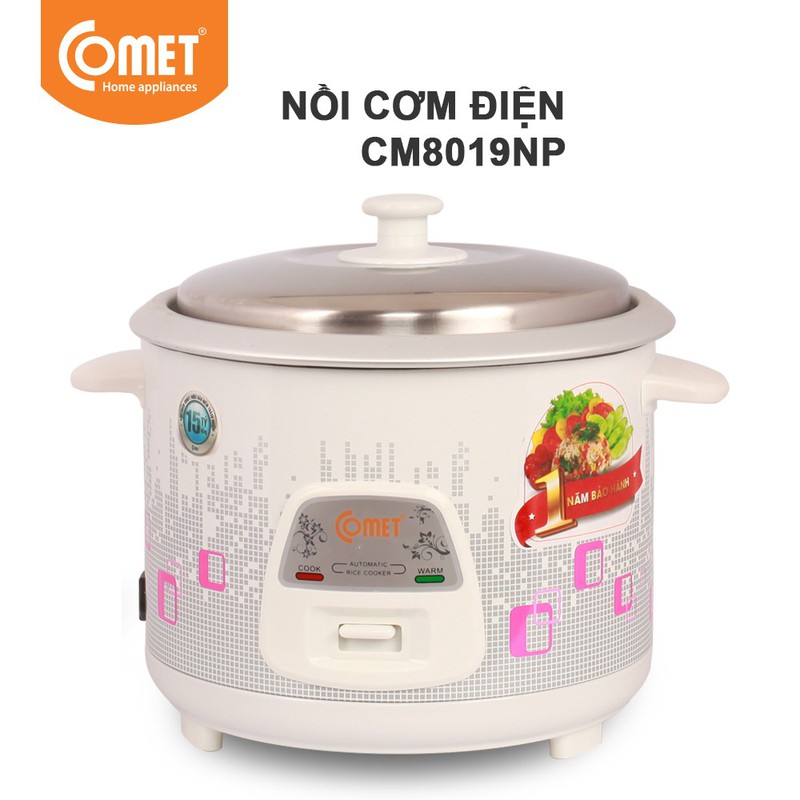 Nồi cơm điện nắp rời 1.8l comet - cm8019 - hàng chính hãng