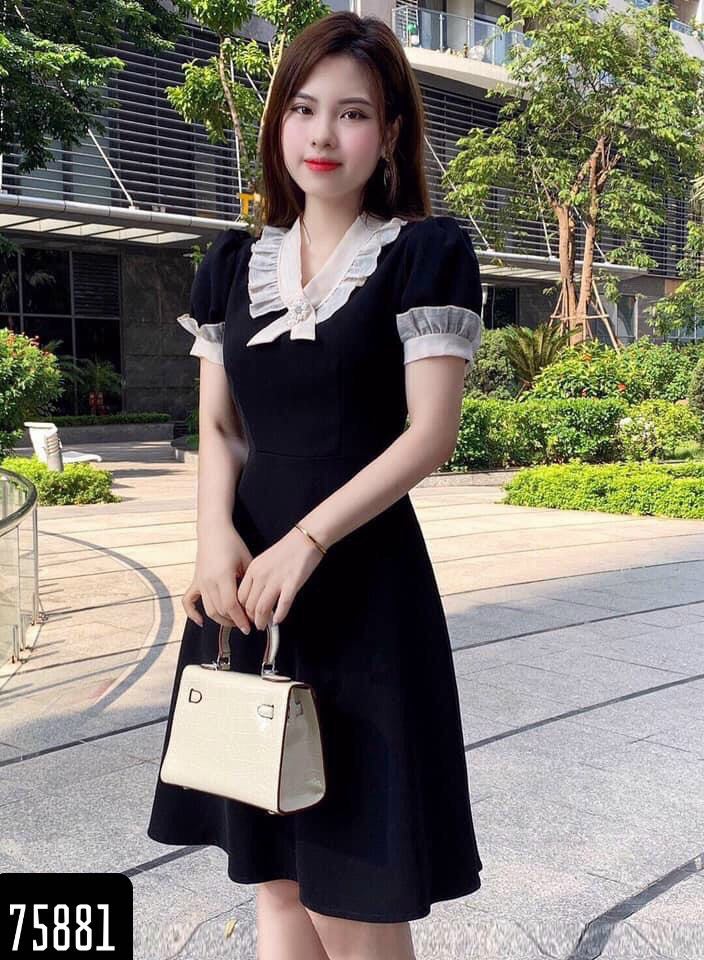 Đầm xòe dự tiệc phối voan kèm phụ kiện dễ thương
