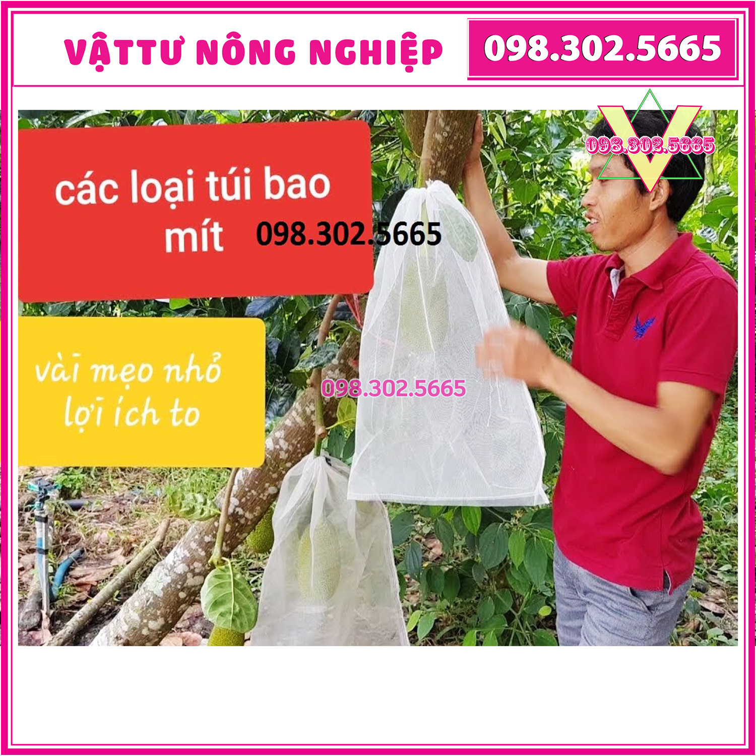 20 Túi Vải Lưới Bọc Mít kích thước 50x70cm Siêu Bền -Chống Ruồi, Chim, Côn Trùng Hút Chích, Chịu Nắng Mưa Qu