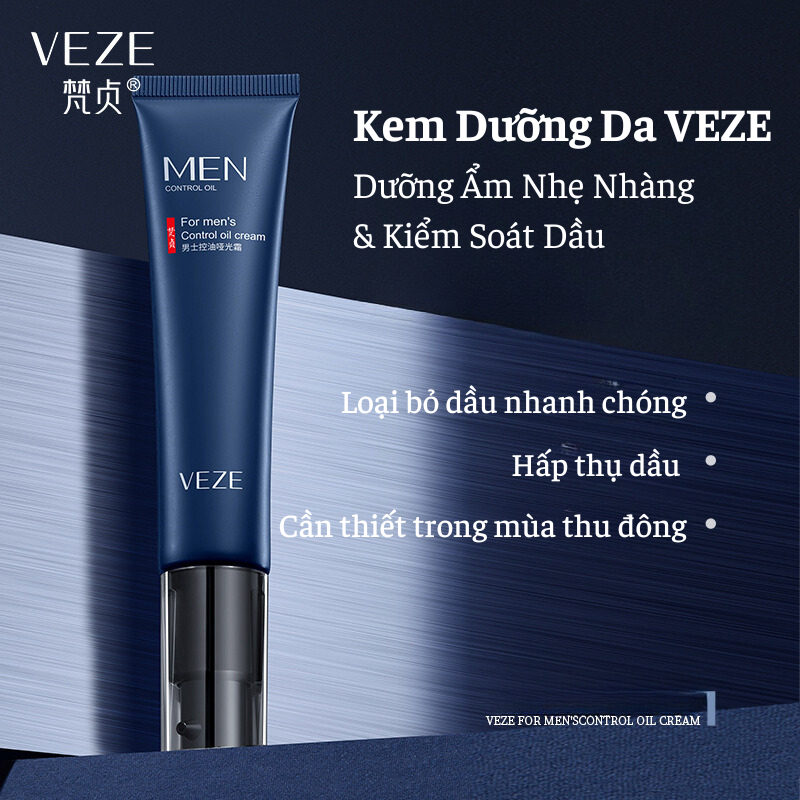 Kem Dưỡng Da Mặt Dành Cho Nam Giới VEZE Làm Săn Chắc Da, Kiểm Soát Dầu Hiệu Quả, Làm Sạch Lỗ Chân Lông Và Dưỡng Ẩm Nhẹ Nhàng