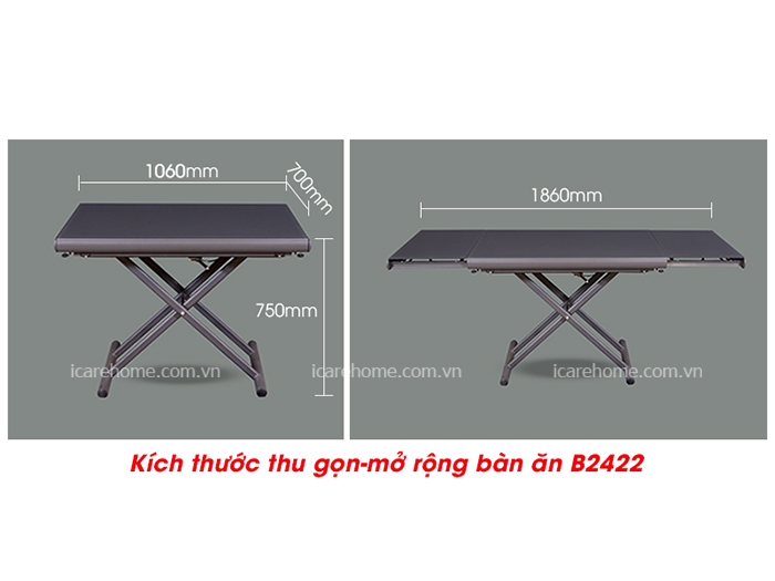 Bàn ăn thông minh B2422 mở rộng nâng hạ