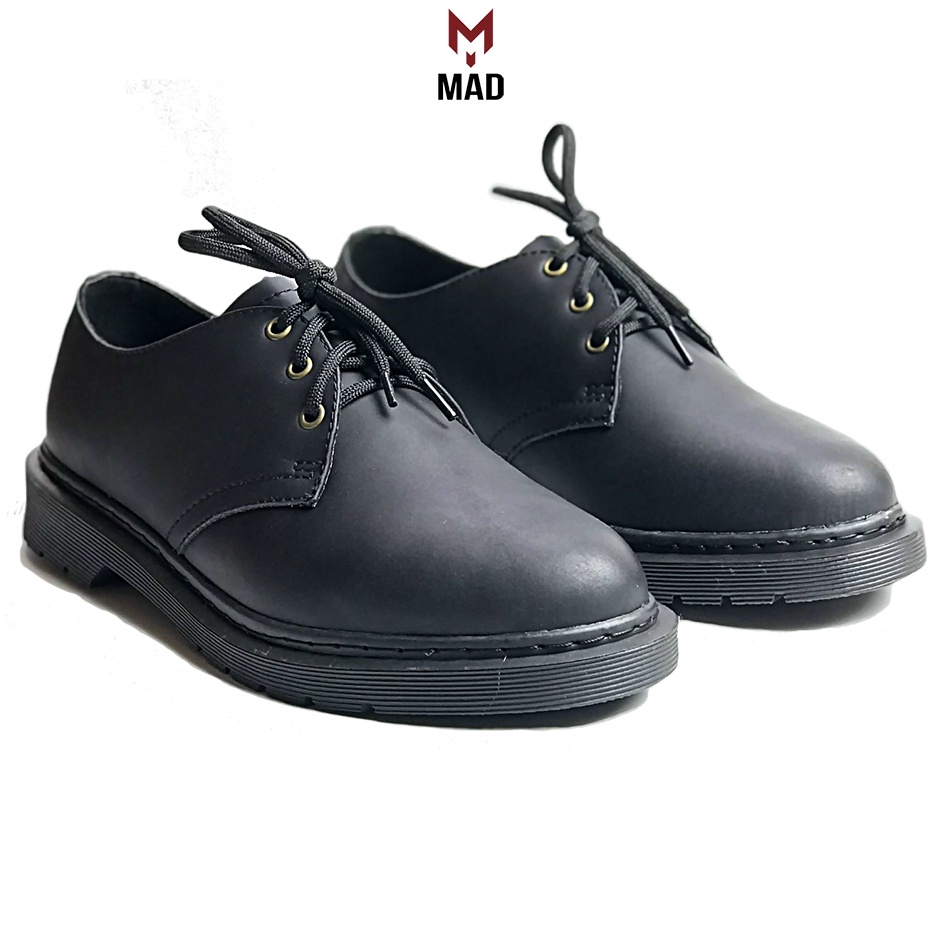 Giày tây nam Derby Dr Martens 1461 MAD Shoes wax Crazy Horse full Black da